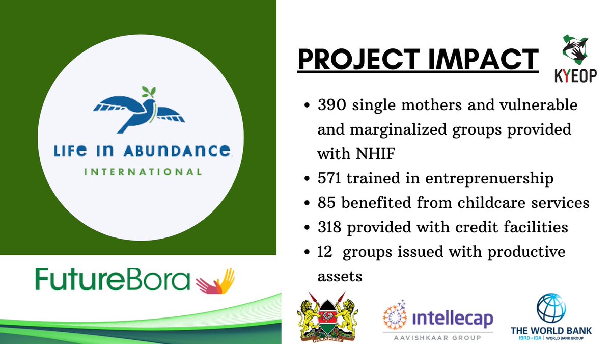 NYOTA_Kenya's tweet photo. 4/4 Project impact through partnership with Life In Abundance.
#TambualnuaEndelezaVijana 
#FutureBora https://t.co/Z6o1AHsHgk