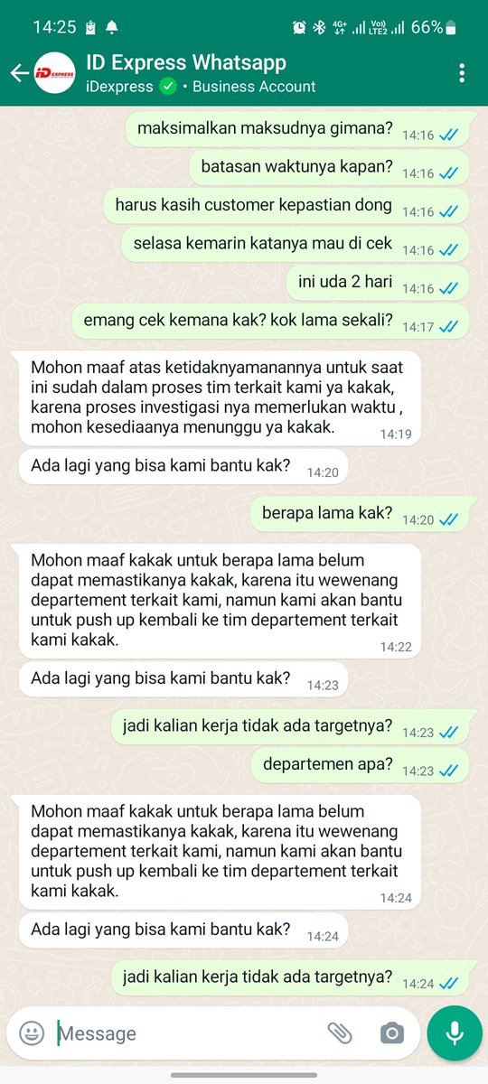myrella26's tweet photo. @idexpress_care apakah proses investigasi tidak ada SOPnya kak? Sudah berhari2 saya follow up, tapi yang jawab robot. https://t.co/m6I5zIMUdh