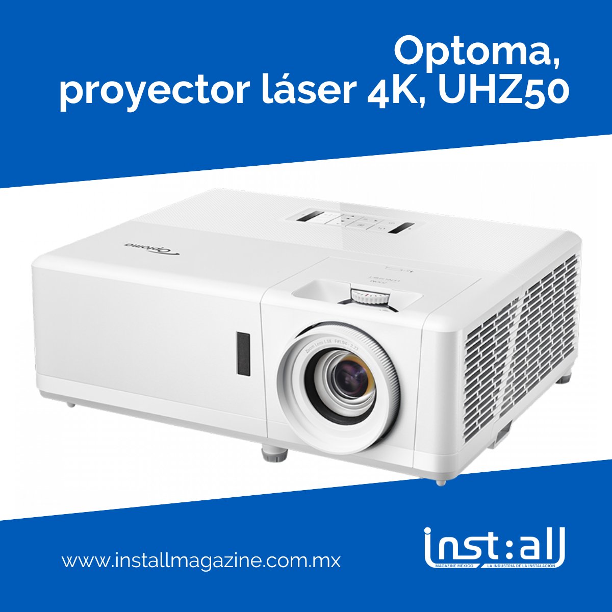 Installmx's tweet image. El elegante proyector láser UHZ50 ofrece una gran resolución 4K UHD para imágenes increíblemente nítidas con una claridad y vitalidad excepcionales. 
Des cubre más: bit.ly/3UL5tdI
.
#installmagazine #optomaprojector #gamers #hometheater