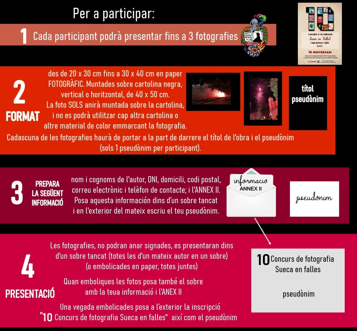 Recorda-vos que teniu fins al dia 14 de novembre per poder participar en el 10 Concurs de Fotografia "Sueca en Falles"
#SuecaenFalles 
#concursfotografia 
📑 Annex I: ➡️ bit.ly/3DREmIh
📑 Annex II: ➡️ bit.ly/3sNY55B