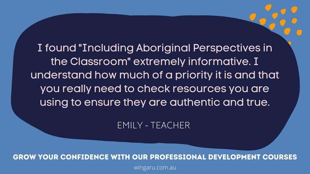 Build your knowledge at your pace with our online #ProfessionalDevelopment courses. Our courses are designed and delivered by #Aboriginal educators and meet the Australian Professional Standards for Teachers.

Visit wingaru.com.au/wingaru-teach.… to learn more about our courses.