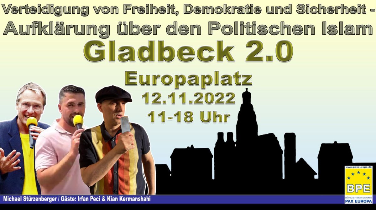 MichaelStuerzi's tweet photo. Nach den unerträglichen Vorfällen bei der ersten #BPE-Kundgebung in Gladbeck, als wir vom "Gaza-Streifen" Dutzende Eier-, Feuerzeug-, Batterien-, Kastanien-, Flaschen- und Dosenwürfe abbekamen - das Ganze unter den gleichgültigen Augen der Polizei - folgt jetzt Gladbeck 2.0 https://t.co/oK3vQjE1mQ