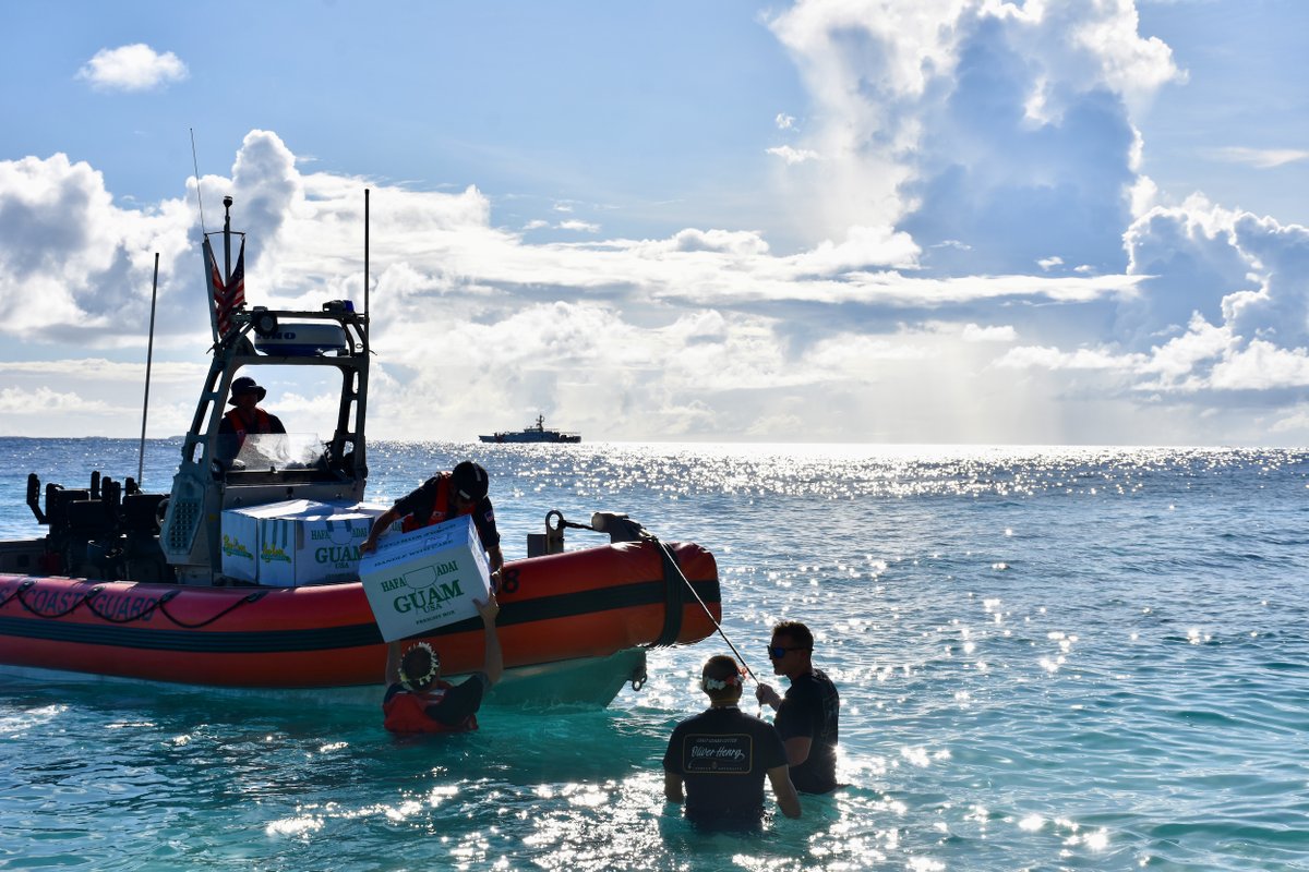 uscgfmsg's tweet photo. USCGC Oliver Henry #WPC1140 recently visited Yap spending time with residents in Ulithi and Kolonia, kicking off #OpRematau!

We're honored to participate in Yap's first World Coconut Day and share maritime knowledge with our #BluePacificpartners. 

More: https://t.co/SXehm4b6mi https://t.co/OsGTuUaFOE