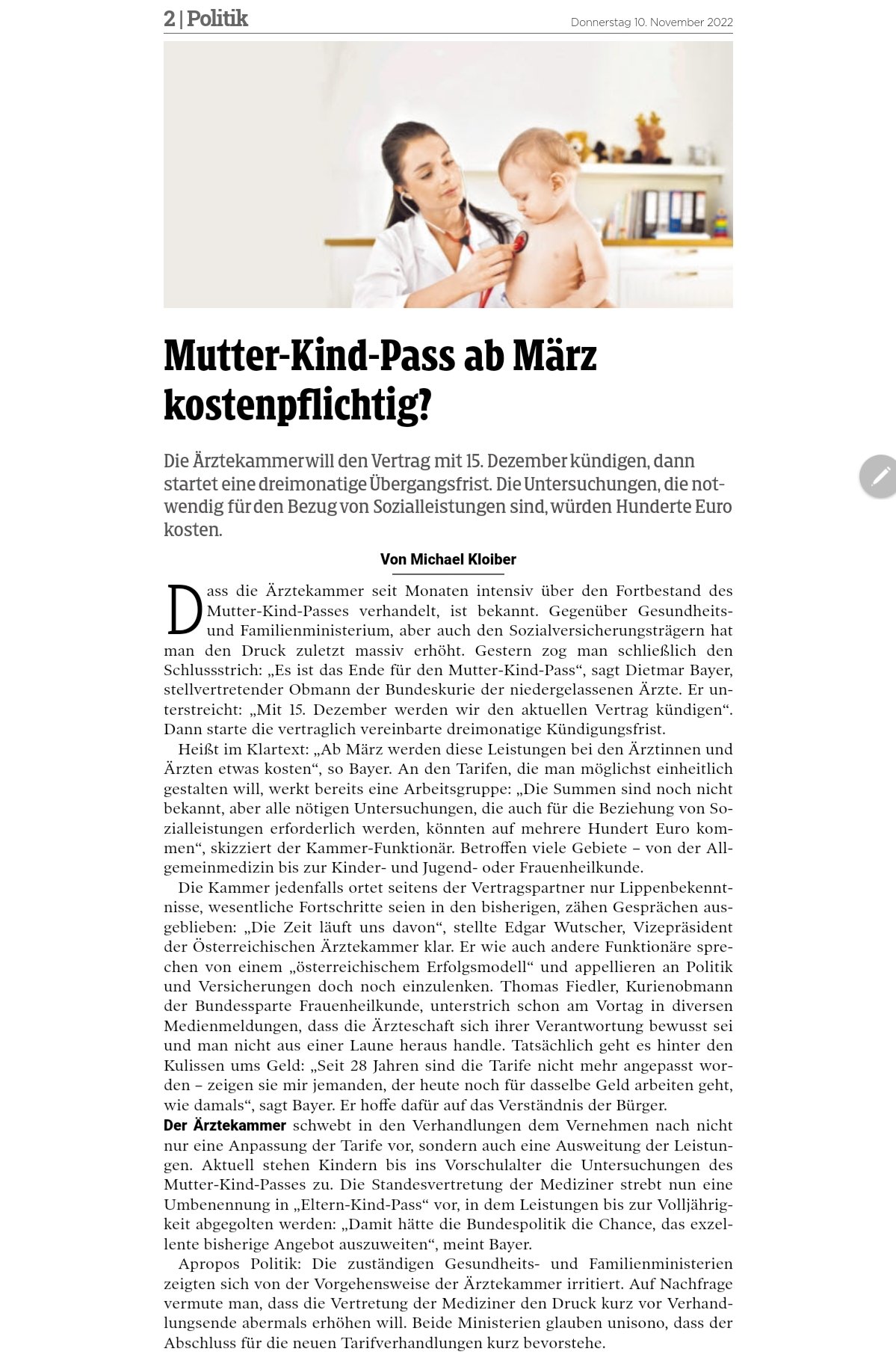 Mutter-Kind-Pass-Untersuchungen