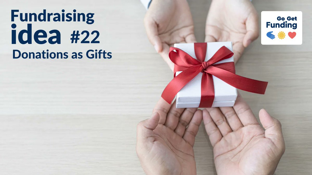 GoGetFunding's tweet photo. Donations as gifts
Perfect if you have an upcoming celebration β a birthday or anniversary perhaps. You may choose this time as the perfect opportunity to raise awareness of a cause close to your heart.
#fundraisingtips #fundraisingideas #bestfundraisingtips #howtofundraise https://t.co/dYfBLgzhvU