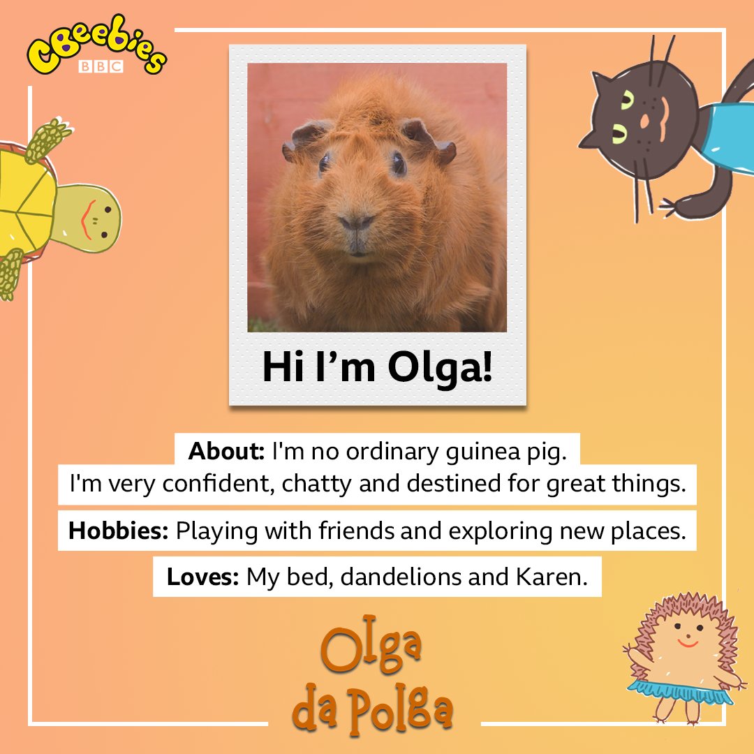 Chatty, loves their bed and destined for great things.... sounds familiar. 🤔​

Created by the legendary children’s writer Michael Bond (Paddington Bear), Olga Da Polga is coming to CBeebies next week! 🥳​

#OlgaDaPolga