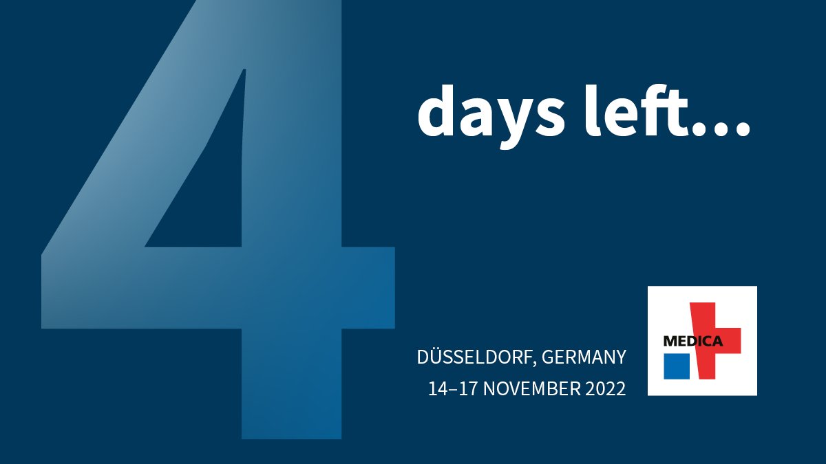 MEDICATradeFair's tweet photo. 4️⃣ There are still 4 days to prepare your visit at #MEDICA2022. Which booths do you plan to visit? Have you already made appointments with old and new contacts? 👥 Use our #MEDICA services for a relaxed and planned stay: 
👉 https://t.co/046HaZhjgg https://t.co/kDOVX9K7Zn