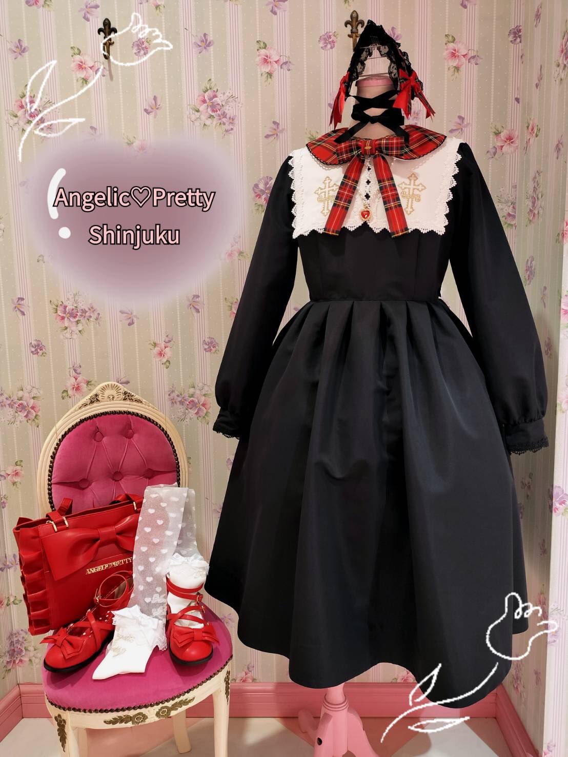 Angelic pretty Holy Rosary ワンピース・ヘッドドレス Angelic pretty Holy Rosary ワンピース・ヘッドドレス