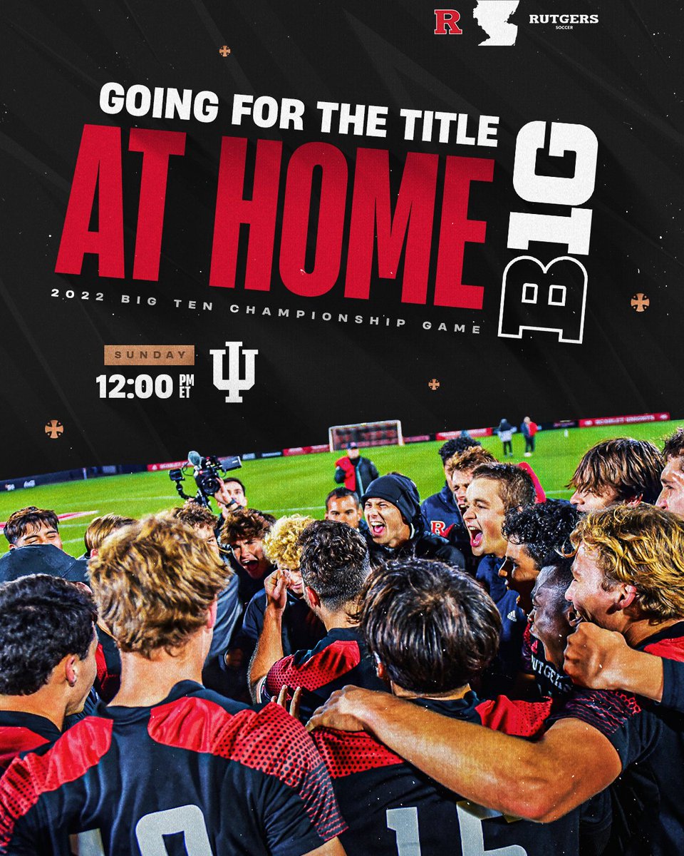 RUMensSoccer's tweet photo. 🚨 WE ARE HOSTING 🚨

No. 2 Rutgers will host No. 4 Indiana at Yurcak Field in the #B1GMSOC Championship on Sunday, Nov. 13 at noon ‼️⚽️

#GoRU | #RUMS https://t.co/3lQKoGWEpx