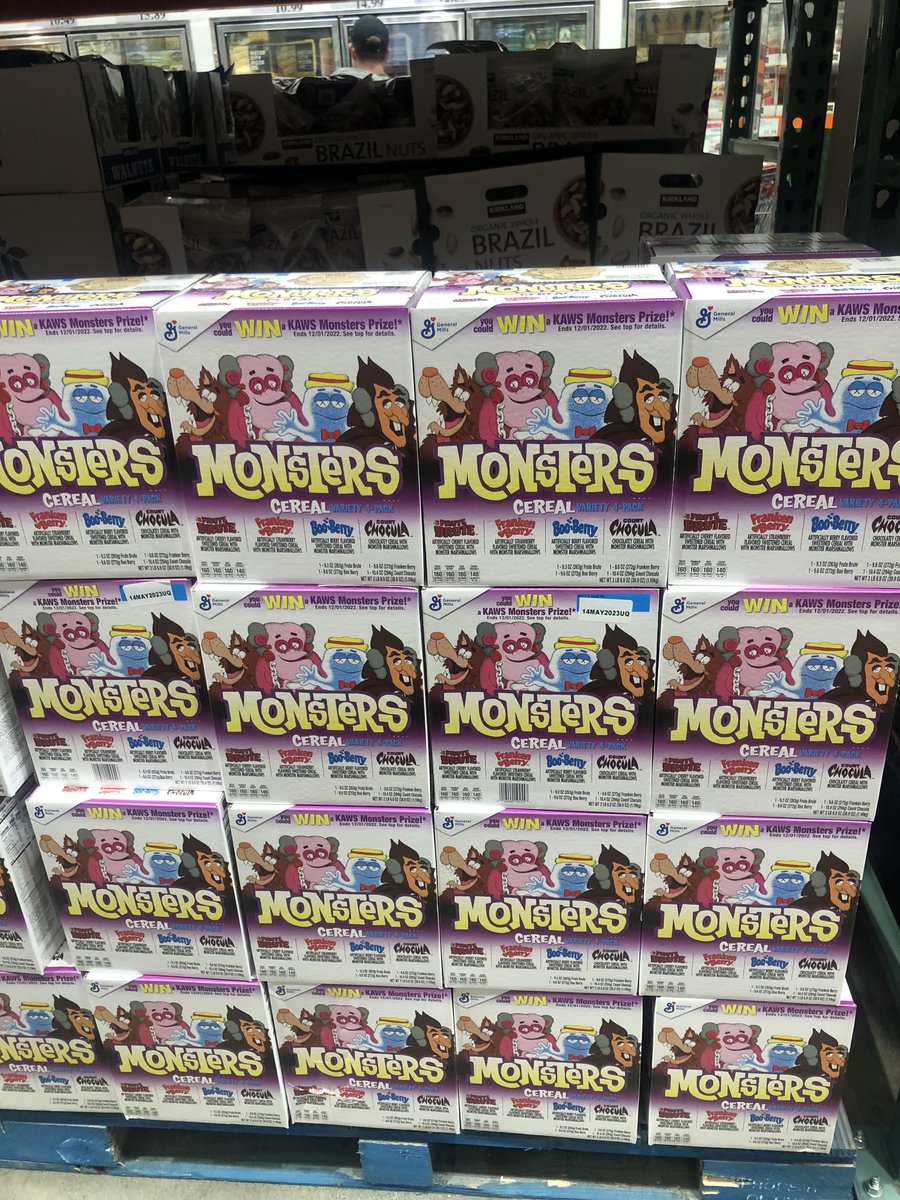 KyleTspi's tweet photo. Monsters Cereal are on sale at Costco - my hope is they become a year round cereal because there is nothing wrong with monsters year round #monsters #CerealsGrains22 https://t.co/DkzU7MYCls