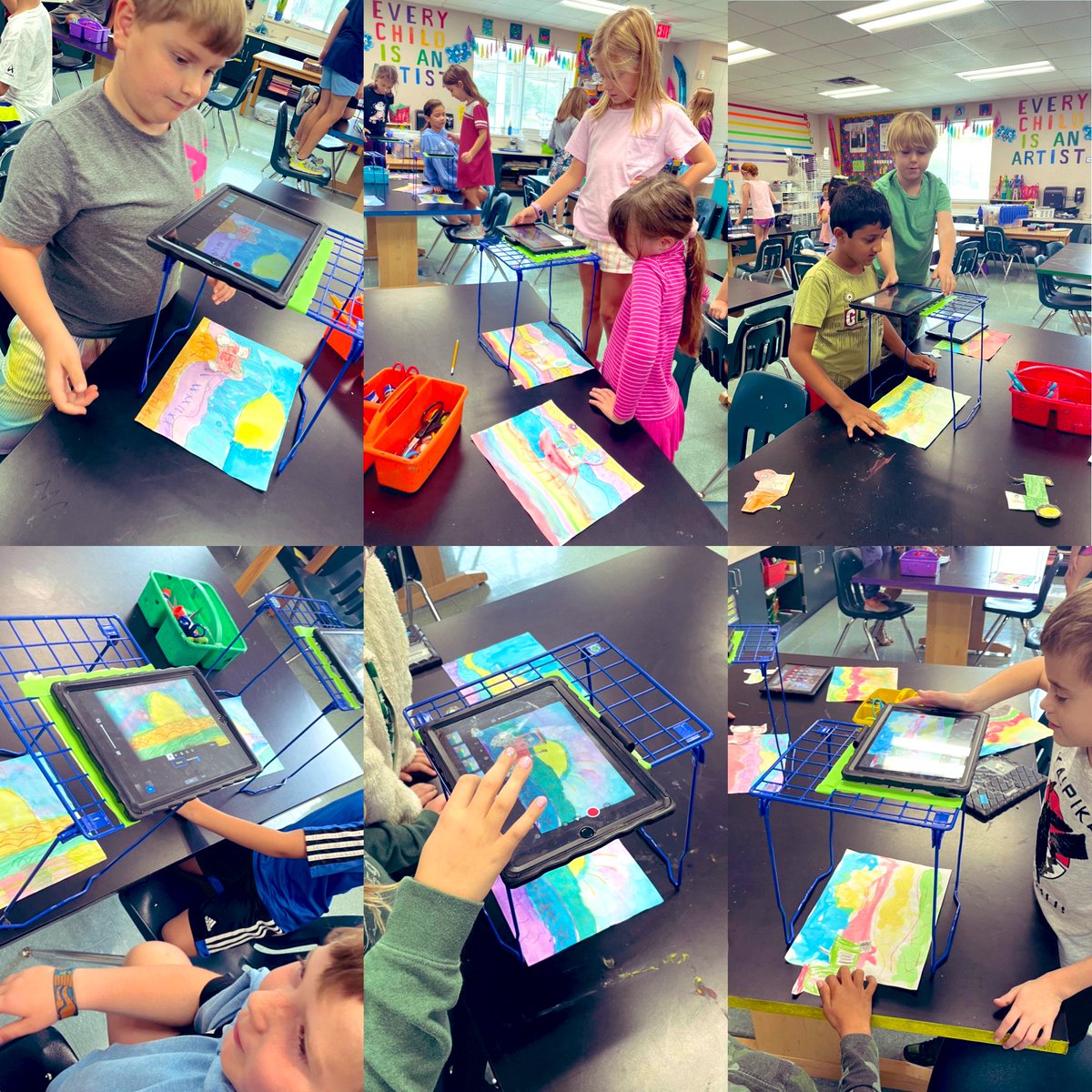 MrsStappteacher's tweet photo. 2nd graders created stop motion videos this week in art. Thanks to @RockenPTO for purchasing the ipad stands! 📱🎥@rockenbaughES @Carrollisd https://t.co/NsacsjIckz