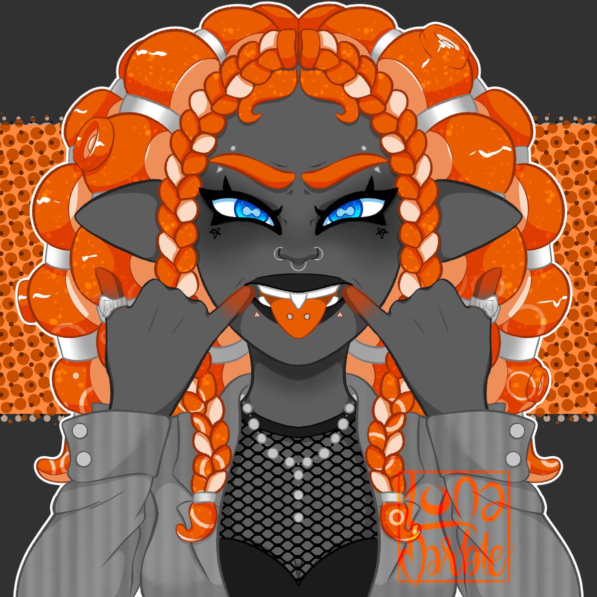 lunamarble's tweet photo. Day 7 of #huevember 
Now this is my next favorite one! I love them! ☄️☄️☄️
#splatoon #splatoonart https://t.co/n8UtHHxuWs