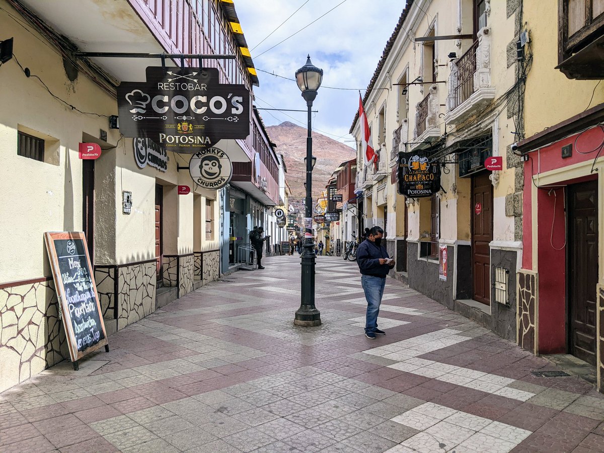 ernes7a's tweet photo. Potosí, literally breathtaking at 4,090 m above sea level. Beautiful old town, much of it crumbling. Cerro Rico looming over the city, mining as important now as it was 500 years ago. https://t.co/qhsktFq6nk