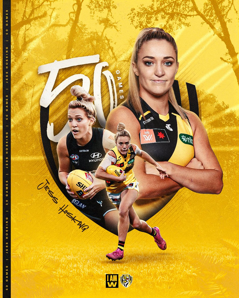 RichmondWomens's tweet photo. All heart, Josko 💛

@JessHosking11 will play her 50th AFLW game this Saturday.

📰 - https://t.co/fRnnlJAU5v https://t.co/m3rlVC14UH