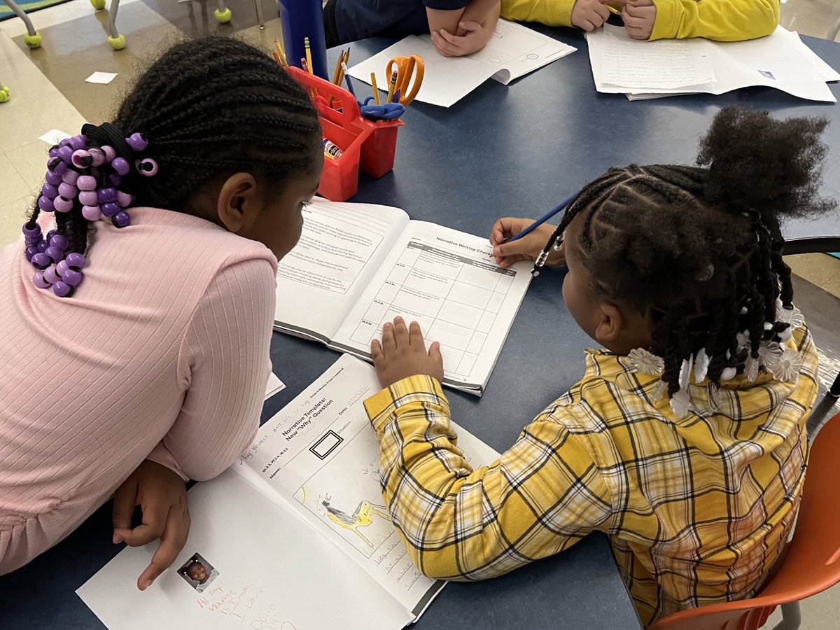 MrsJacksonMoore's tweet photo. Third graders are revising and editing their pourquoi narratives with classmates @MooreDMPS #STP #reflective #writeMoore https://t.co/VWggPw6DQ6