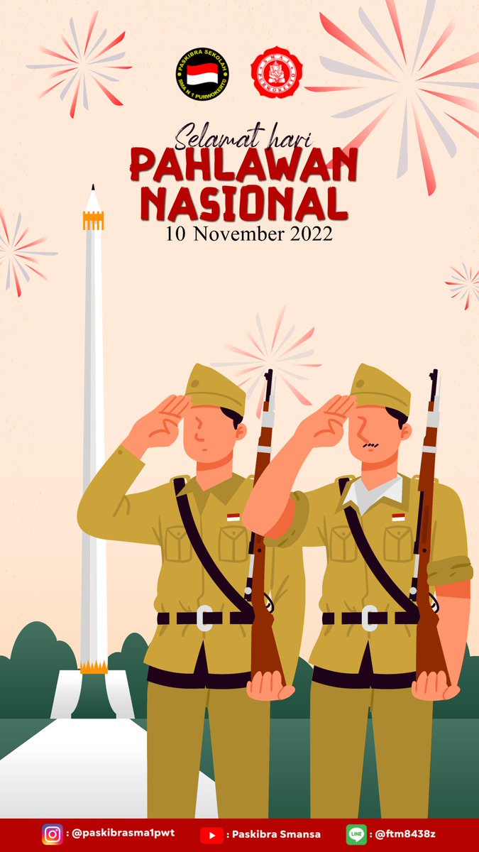 Salam Paskibra!!🇮🇩🇮🇩
 Cara terbaik kita dapat merayakan Hari Pahlawan Nasional adalah dengan mencintai negara kita dan melakukan hal-hal baik untuk negara kita.

Selamat memperingati hari Pahlawan mari jadikan momentum ini untuk bersatu membangun bangsa.✨