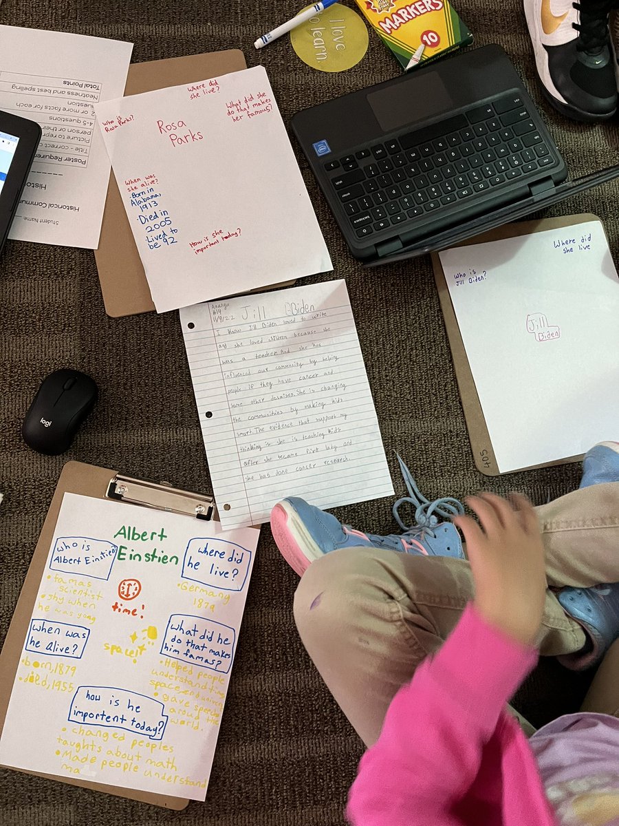 So much fun making some posters about influential people today!! Loved seeing these researchers decide to spread out on the floor together and help each other with it! They were asking and answering friends’ questions, and I was loving getting to sit back and admire it all!😍🤩🥳