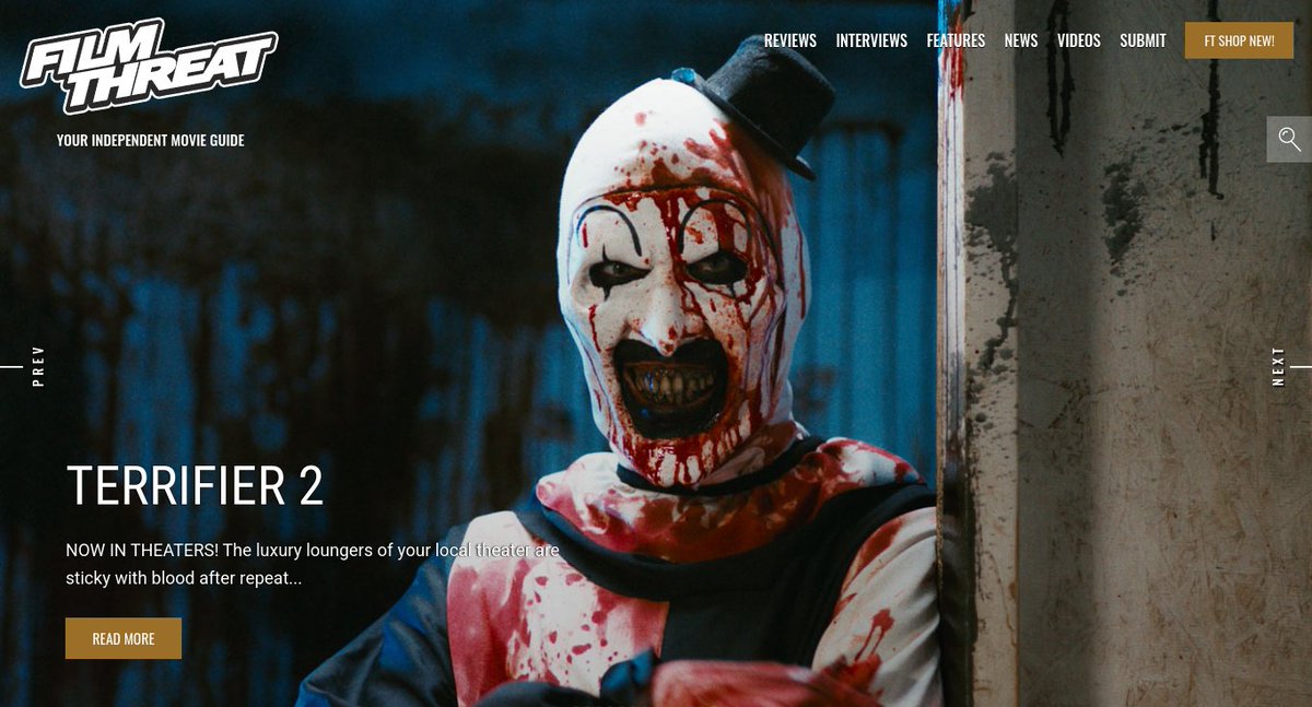 FilmThreat's tweet photo. “…Art the Clown and the Pale Little Girl go on a merry series of misadventures where people are horribly mutilated…” Does Terrifier 2 live up to the first one? Michael Talbot-Haynes weighs in.
https://t.co/VptoBfQ1LD #SupportIndieFilm #Terrifier2 #Horror #ArtTheClown https://t.co/Nt1R4gPe6K