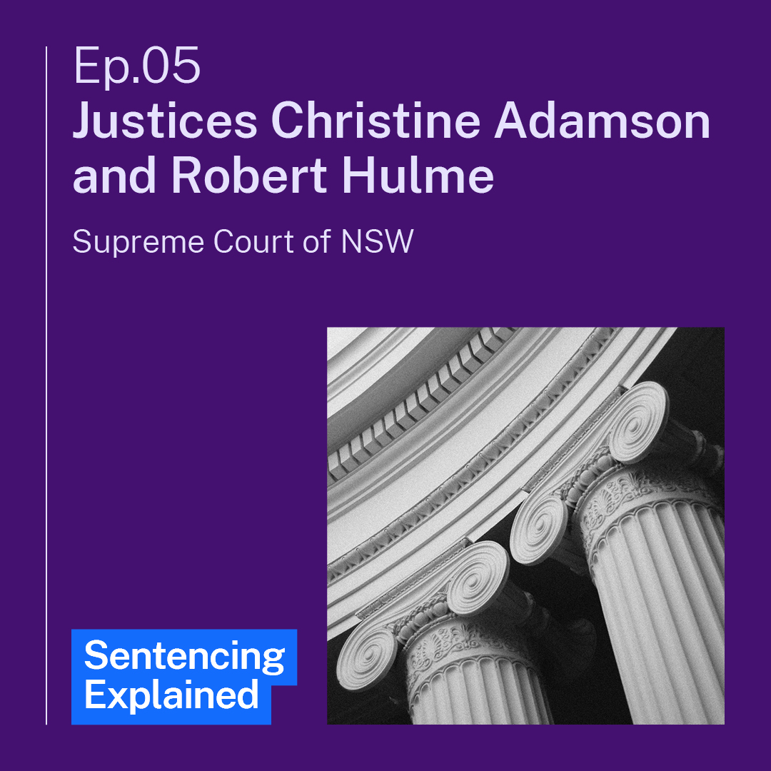 Considering a career in law? Find out what it’s like to be a judge at the NSW Supreme Court in today’s episode of #SentencingExplained. Justices Christine Adamson and Robert Hulme join host Peter McClellan to reveal all. Listen in at bit.ly/NSWE2 #sentencing #auslaw