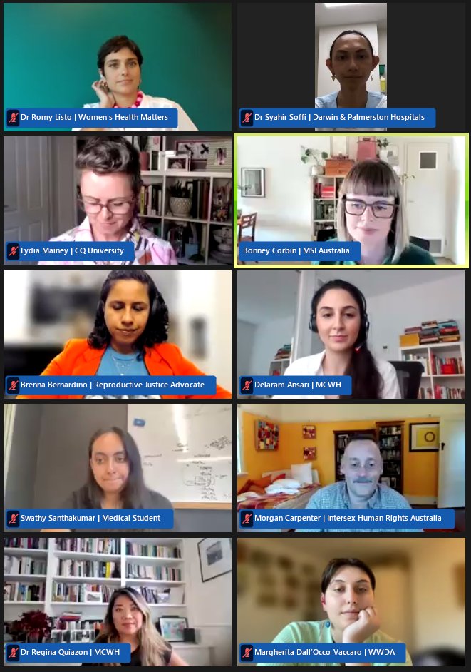 #TB What an impressive lineup of speakers at <a href="/MSI_Australia/">MSI Australia</a>'s Road to #AbortionEquity Webinar, thank you for your insights. We'll keep sharing the gems of practical wisdom and action over the coming weeks ahead of the Senate Inquiry on #UniversalAccess to #ReproductiveHealthCare.