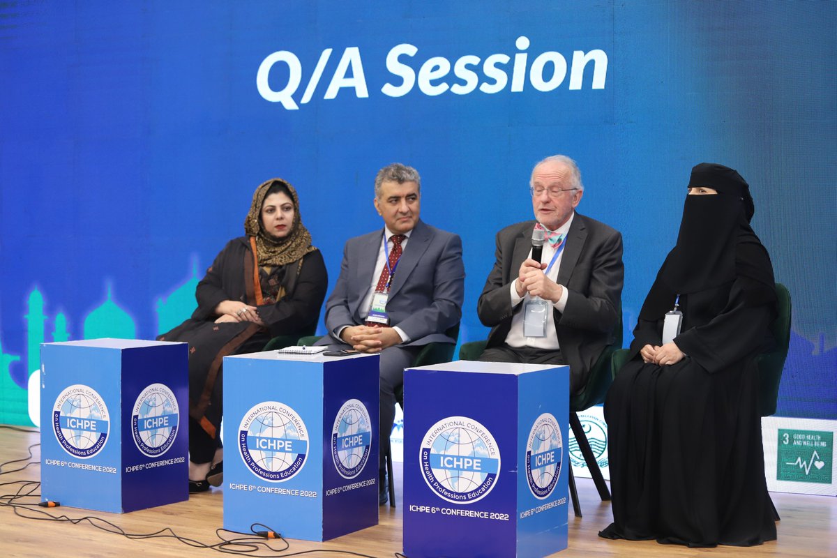 ICHPEofficial's tweet photo. SYMPOSIUM1 Accreditation&amp;its Challenges was chaired by @GoharWajid1. 
Speakers:
Prof.Dr.David Gordon
Prof.Dr.Azim Mirzazade 
Prof.Dr.Mahwish Arooj 
Dr. Moona Al Sheikh 
presented their talk on topic 
@wfmeorg @AzimMirzazadeh @MonaAlSheikh @AroojMahwish #ichpe #ichpe22 https://t.co/pDnY8JLFnm