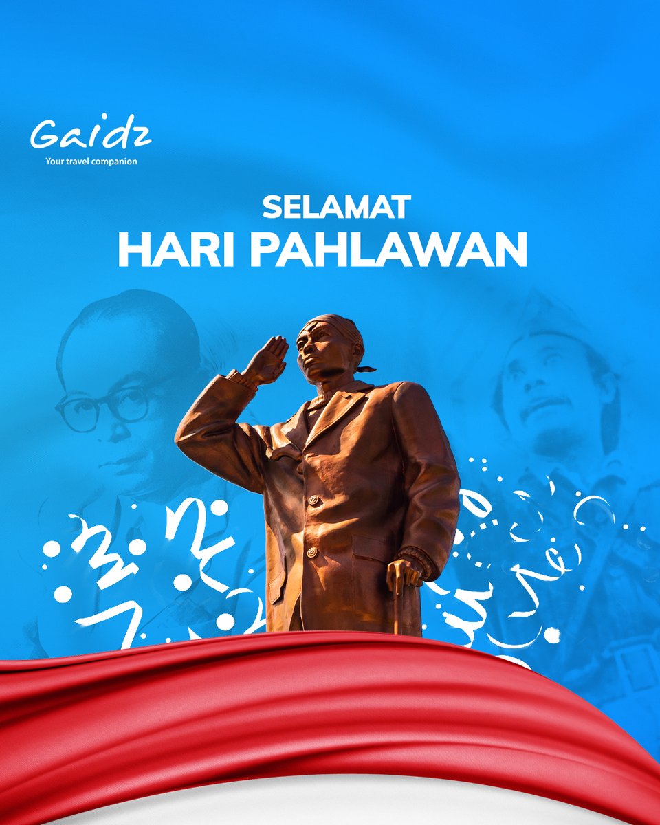 Harus kita ingat bahwa perjuangan para pahlawan tidak boleh berhenti dan harus tetap dilanjutkan demi kebaikan bersama. Selamat Hari Pahlawan 2022.

#haripahlawan #10november #gaidztravel