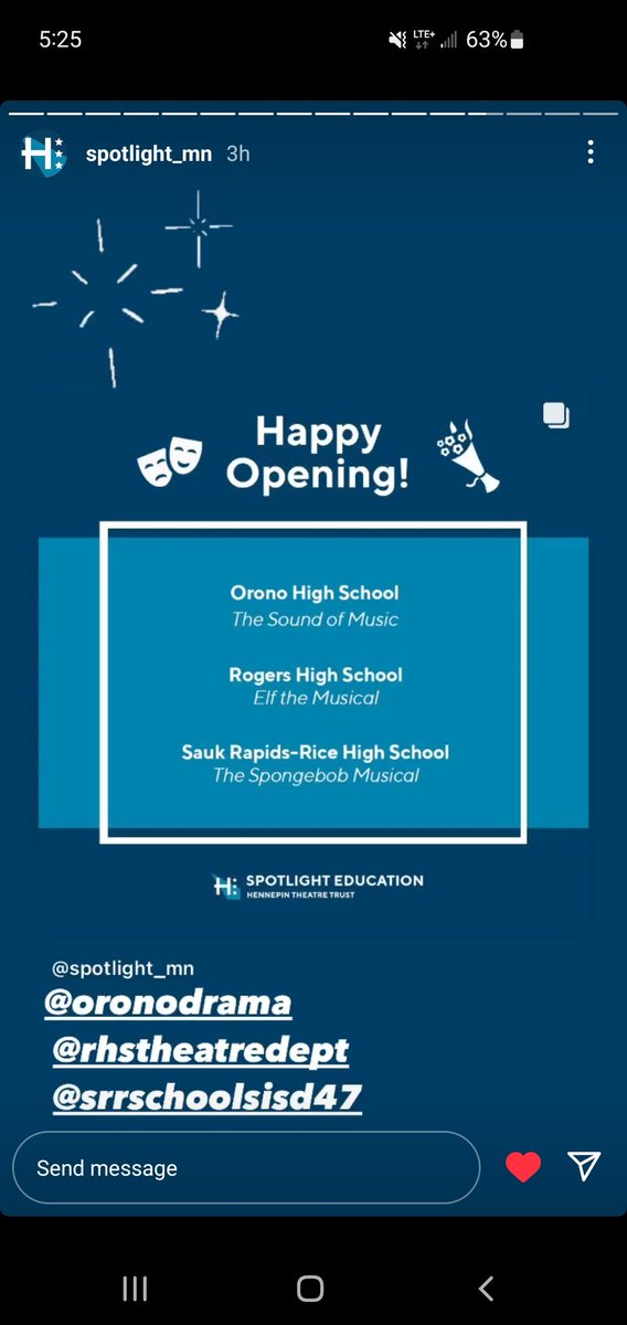 Thanks <a href="/spotlightmn/">Spotlight Education</a> for the shout out! We open tomorrow and have already sold 2200 tickets! Get them early people! <a href="/rhstheatredept/">RHS Theatre Dept.</a> <a href="/ISD728Theatre/">ISD728Theatre</a>