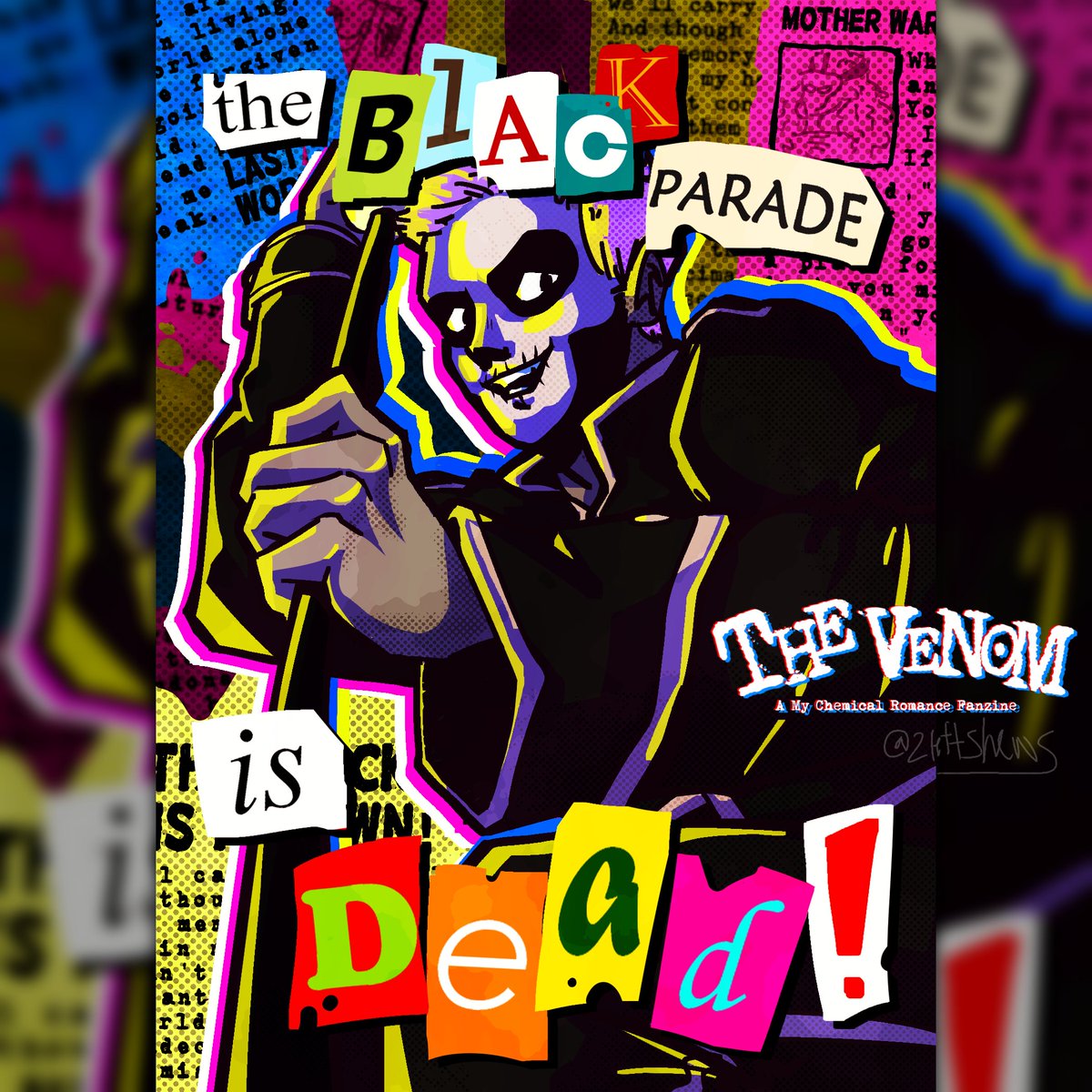 twoleftshews's tweet photo. just realized i didn't post it here—here's my mini print design for the @mcrvenomzine !! #mcr

pre-orders end in ONE WEEK!! 
you can purchase here https://t.co/LH0hucM0gO and all funds go to @TransLawCenter ^_^ https://t.co/VL9q40h19P