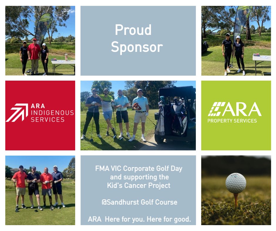 We finally managed to get a perfect day out, with our team and guests enjoying a great day of golf and fun. We were delighted to be a sponsor for the FMA VIC Corporate Golf day event and to be able to support and raise funds for the Kid's Cancer Project. <a href="/araisservices/">ARA Indigenous Services</a>