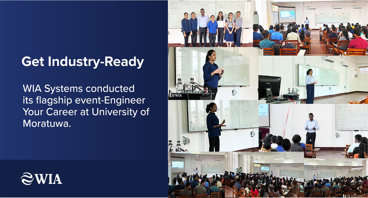 wiasystems's tweet photo. WIA Systems conducted its flagship event – Engineer Your Career at the University of Moratuwa recently. Our CEO @ChamilWijenayaw shared his experience and thoughts on learning and developing skills that impact professional careers. 
#career #learning #opportunities #wiasystems https://t.co/xvTh6Pl3y7