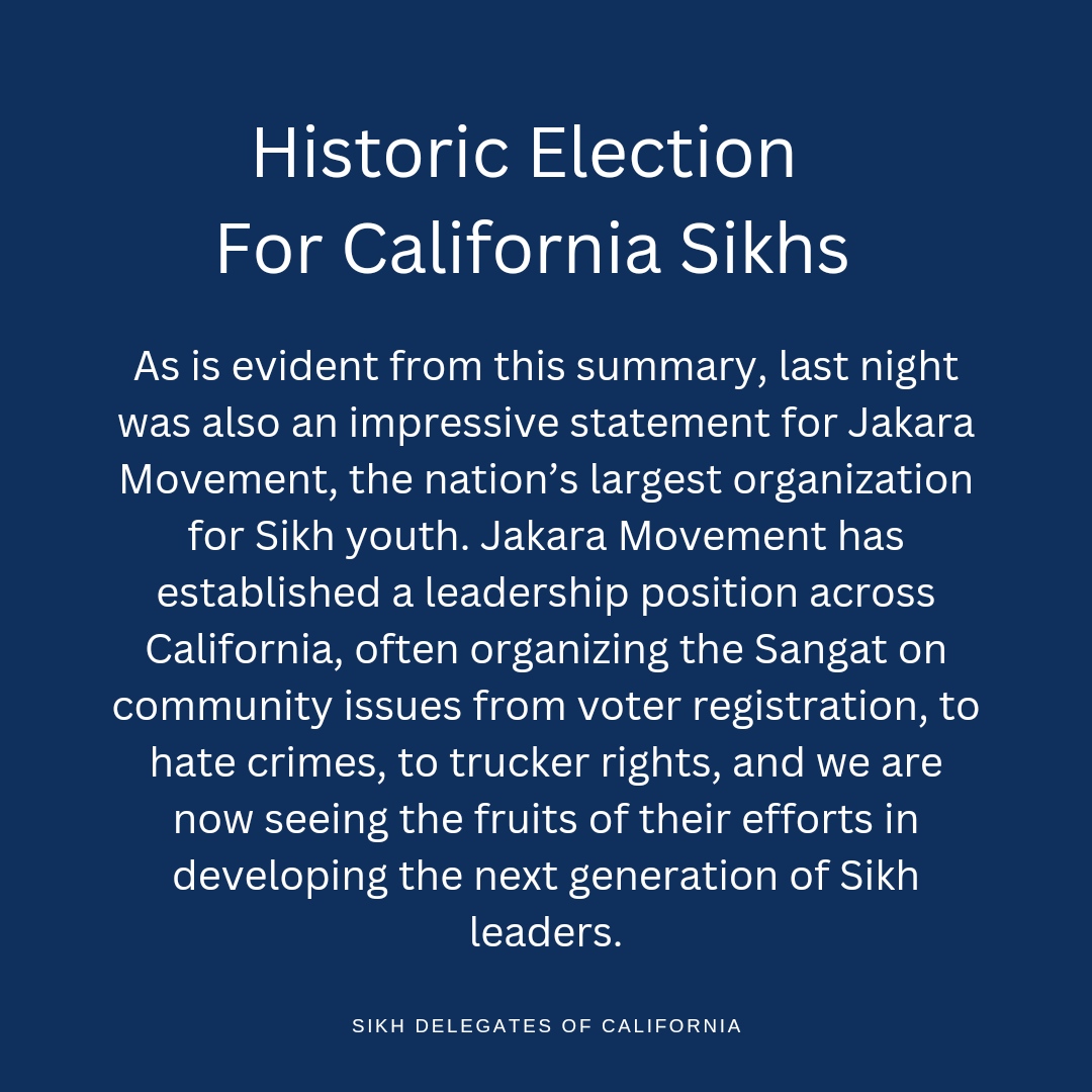 CASikhDelegates's tweet photo. The impact of @JakaraMovement's youth development has been evident in this election: https://t.co/0h9fueD9ys