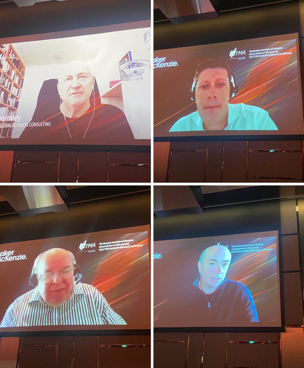 Another great #tmaconf22 virtual panel, reflecting on the ramifications of the Ukraine War on the financial sector, with interesting insights on Kyiv's ultimate emergence from the conflict. 
Thanks to session sponsors, <a href="/BakersAus/">Baker McKenzie AUS</a>, <a href="/bakermckenzie/">Baker McKenzie</a>.
#tmaaustralia #tma22 #turnaround