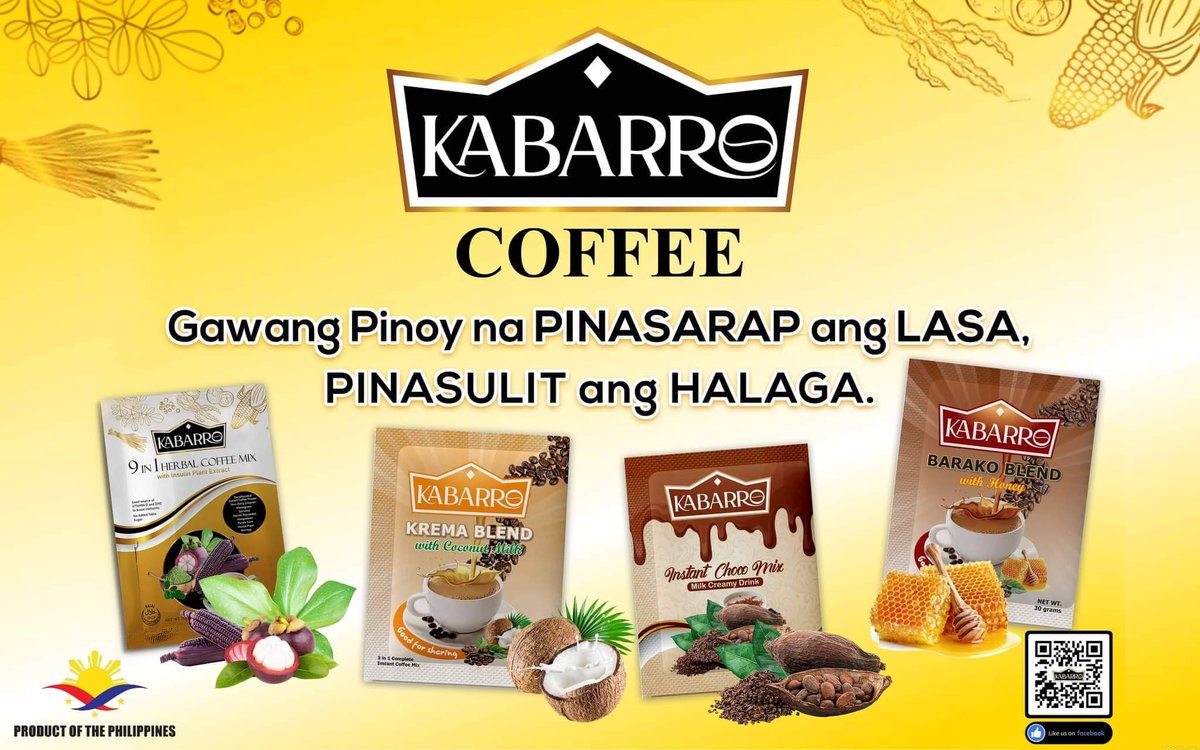 MissCar14's tweet photo. Kabarro Coffee: Ang Kabarro ng Pamilyang Pinoy. 
Gawang Pinoy na PINASARAP ang LASA, PINASULIT ang HALAGA. 
#SupportLocal #Tweet2Speak #ProudPinoy https://t.co/ROenW9HFh5