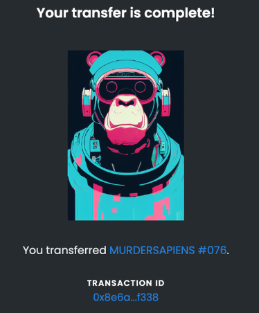 <a href="/MURDERSAPIENS/">MURDΞRSAPIΞNS</a> <a href="/superperfectxyz/">superperfect.eth</a> just surprised me with a gift today! Plz go check out their collection. Going to sweep some more for myself. Thank you fam, appreciate the lovely gift.

opensea.io/collection/mur…

#KindnessHasTheBestROI
