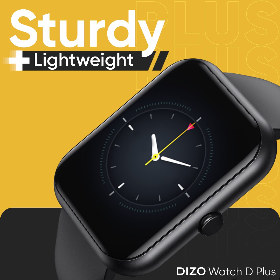 DIZOTech's tweet photo. Surviving through the day now made easy with #DIZOWatchDPlus 🤌
With an Aluminium frame that is sturdy, stylish and lightweight, make day-to-day life easy and carefree.
⌚At just ₹1,999/-
🗓️ 15th Nov, 12 PM
🔔 https://t.co/TgpA1tKzf3
#PlusDisplayPlusStyle #DIZO #BeDifferent https://t.co/WdXM1P9uMB