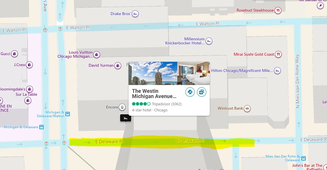 On Thursday morning (11/10), all buses will pick up for all three tours on E. Delaware Place. See map below. Be sure to get on the correct bus as each bus is headed to a different location!