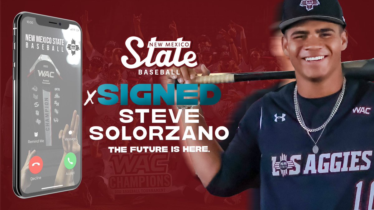 NMStateBaseball's tweet photo. Stayin’ Home 🏠
The Las Cruces kid will stay in the 575 to be an Aggie! Welcome to the family, @steve5solo!
#NationalSigningDay | #AggieUp https://t.co/KGR3HtPNm5