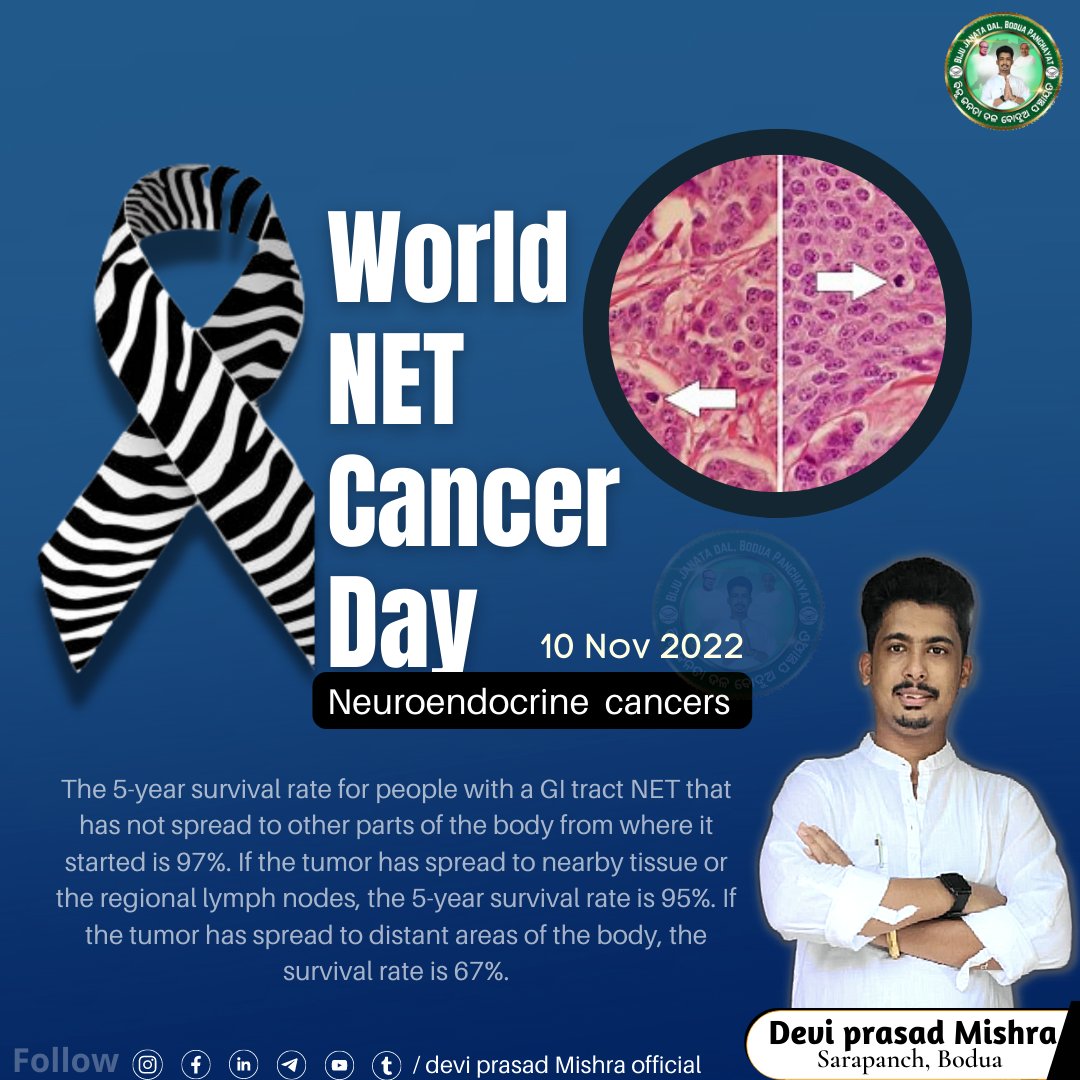 DeviPra80315961's tweet image. World NET Cancer Day is an annual event held on the 10th of November,
 created to increase awareness of Neuroendocrine (NET) cancers and to provide a voice to he NET community for improved diagnostics, treatments, information, care and research.
.
.
#worldnetcancerday
