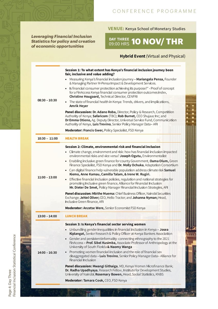 KNBStats's tweet photo. Day3 of #FinancialinclusionConference  @KSMSKenya Join panel discussions on Measuring Kenya's Financial Inclusion Journey among other interesting topics @CBKKenya @FSDKe @CA_Kenya @ShujaazInc 
#FinAccess #InclusiveFinance 
Join online https://t.co/TnWqpWMPm8 https://t.co/ECwOp5169N