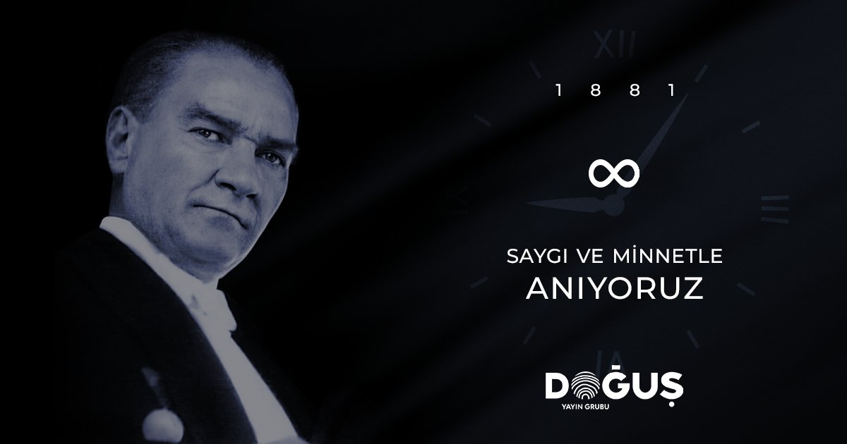 ntv's tweet photo. Büyük Önder Mustafa Kemal Atatürk'ü vefatının 84. yıldönümünde saygı ve özlemle anıyoruz.

#DoğuşGrubu #10Kasım https://t.co/3x2FRn5p6j