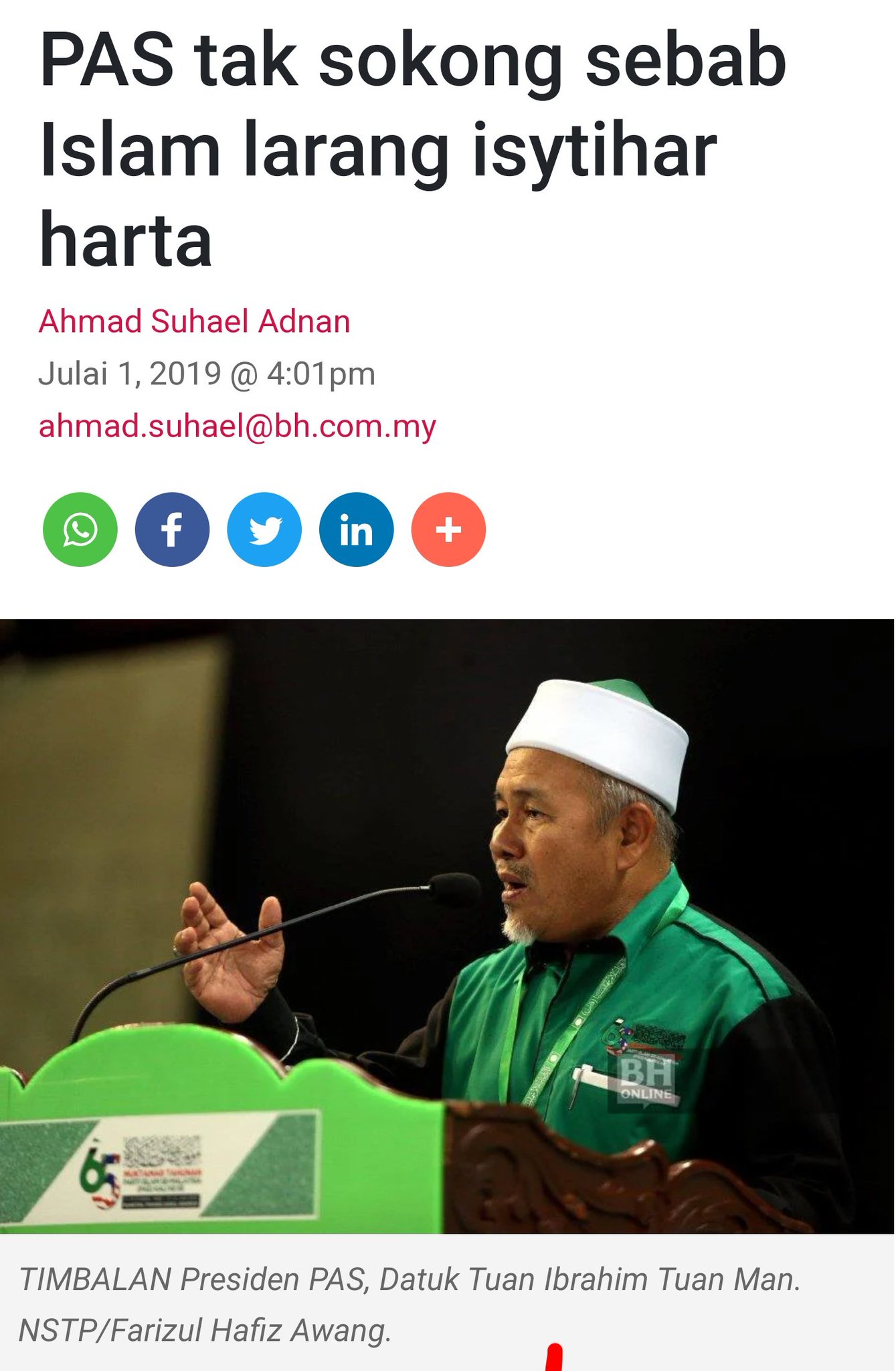Lai kh on twitter 501awani pas said cannot declare https t co