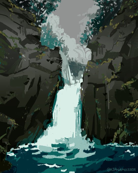 「rock waterfall」 illustration images(Latest)