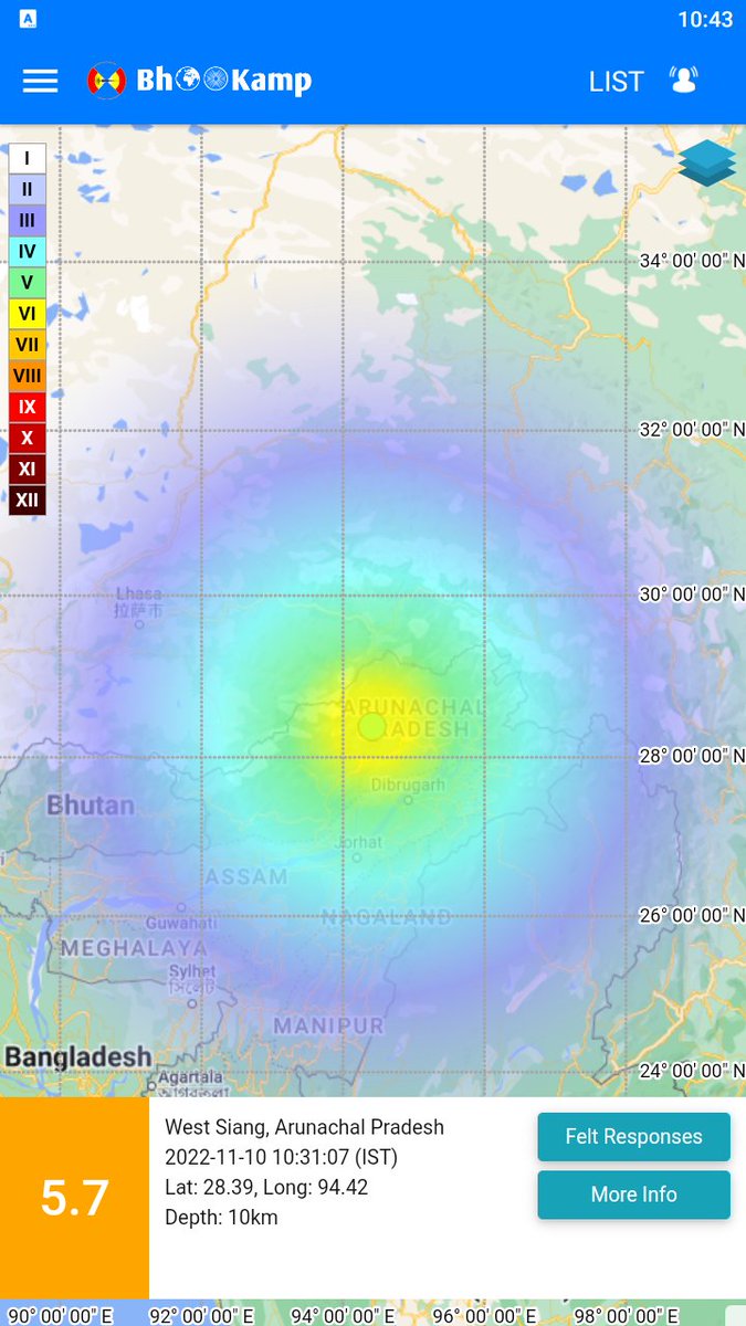 guwahaticity's tweet photo. Earthquake of Magnitude: 5.7

Epicenter : West Siang, Arunachal Pradesh. https://t.co/wuGTzxy0m3