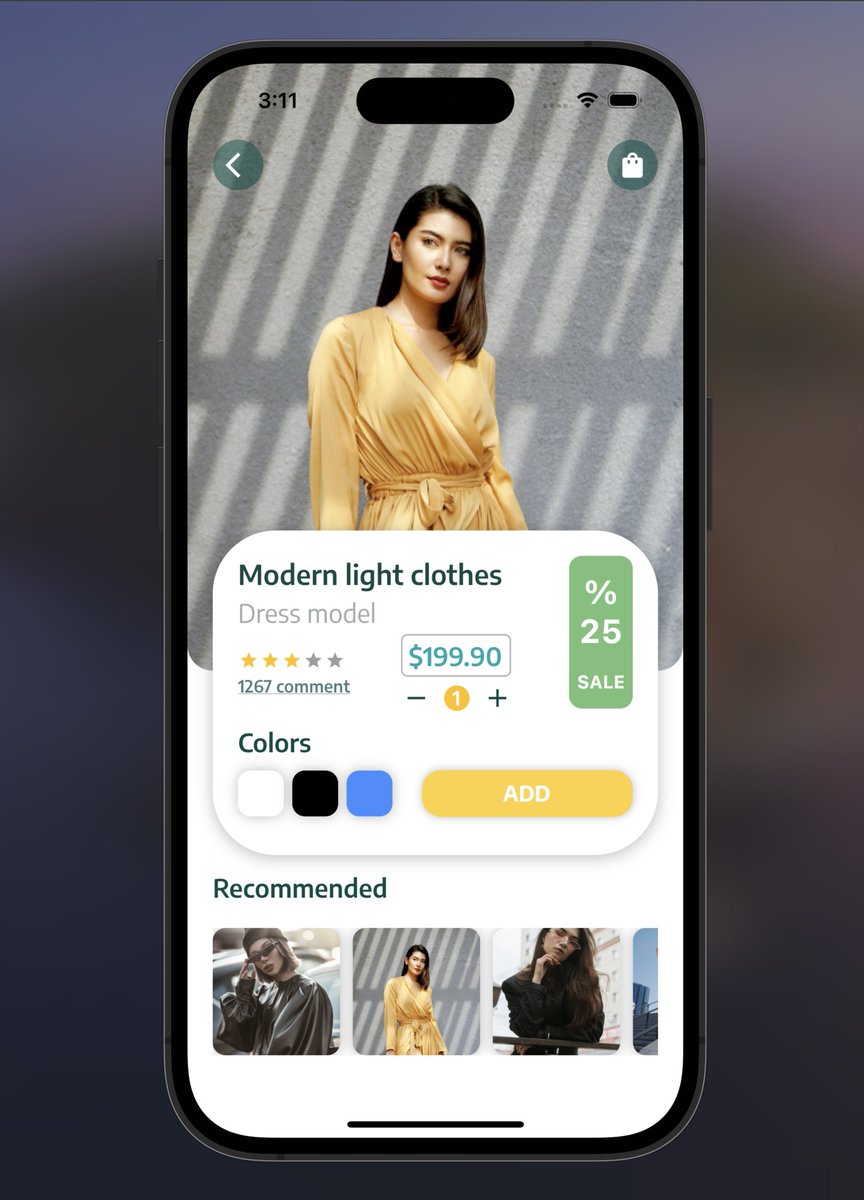 Merhaba
#Flutter ile sade bir e-commerce ui tasarımı yaptım, belki sizlerinde hoşuna gider. Uygulamanın kaynak kodunu da ekliyorum umarım sizlerede ilham olur, soru ve önerilerinizi yazmaktan çekinmeyin lütfen. <a href="/Flutter_Turkiye/">Flutter Türkiye 💙</a> 
Git hub = github.com/kemalceliktas/…
#mobileapps