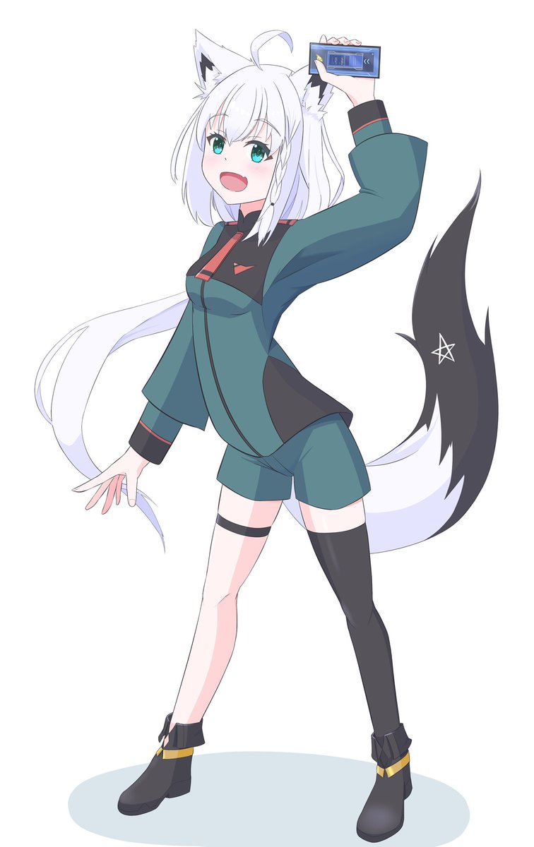 shirakami fubuki 1girl fox girl fox ears tail fox tail animal ears asticassia school uniform  illustration images