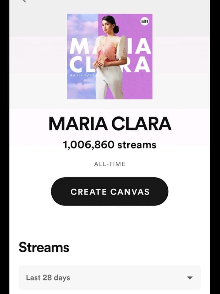 1m plus streams sa Spotify! Woot woot!❤️

#MagnusHaven #MariaClara