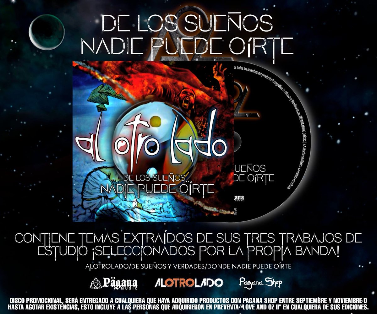 AlotroladoAol's tweet photo. Desde Pagana Shop
 
Para todos aquellos de la preventa del Love And Oz II, les tenemos está segunda sorpresa, la mayoría de ustedes recibirán este regalo extra en colaboración con Alotrolado  y celebrando el estreno de su nuevo álbum "DONDE NADIE PUEDE OÍRTE" . https://t.co/l0IcZoW1px