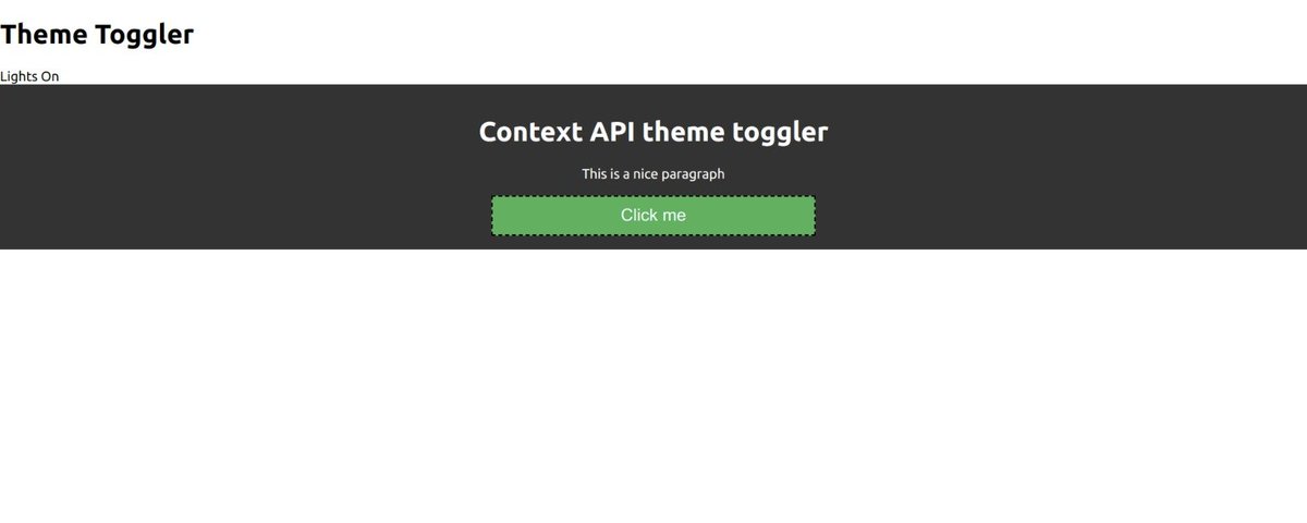 saadat_1997's tweet image. Day 02 #100DaysOfCode
Built a small⚛️React project.
Learning Context API.👨💻
Theme Toggler - Switches from light mode to dark mode and vice versa.
#iwritecode