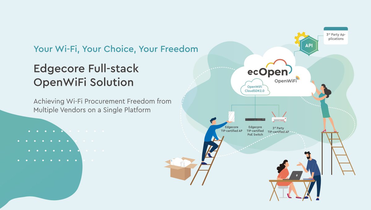 EdgecoreNetwork's tweet photo. #Edgecore #ecOpen Cloud Controller can provide central management and visibility to all @TelecomInfraP OpenWiFi devices, which realizes the dream of commercializing TIP #OpenWiFi and making it a sustainable business model.
https://t.co/6JsxwgZnSd https://t.co/c3ezgRp4fa