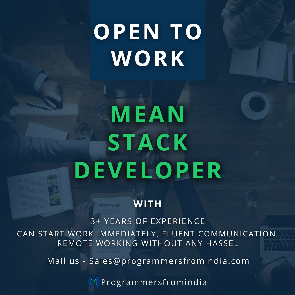 programmersfro1's tweet image. #hireme 
I am a #meanstackdeveloper  . I have 3+ years of experience. I help freelancers, startups, and enterprises to solve their problems with my expertise.
#meanstackdeveloper #meanstack #stackdeveloeprs #developersjob #hireme #programmerslife #programmersday #development